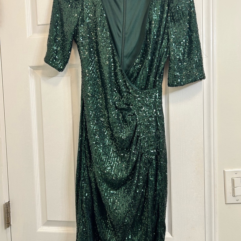 Calvin Klein Sequin Emerald Green Dress